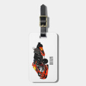 Kart racing Cartoon Illustration Gepäckanhänger (Vorderseite vertikal)