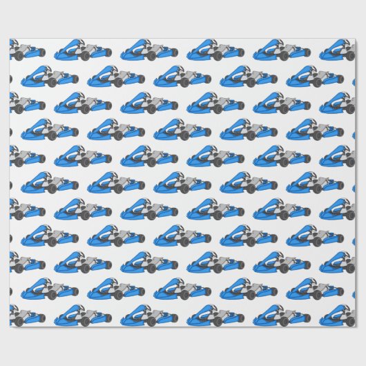 Kart racing Cartoon Illustration Geschenkpapier (Flach)