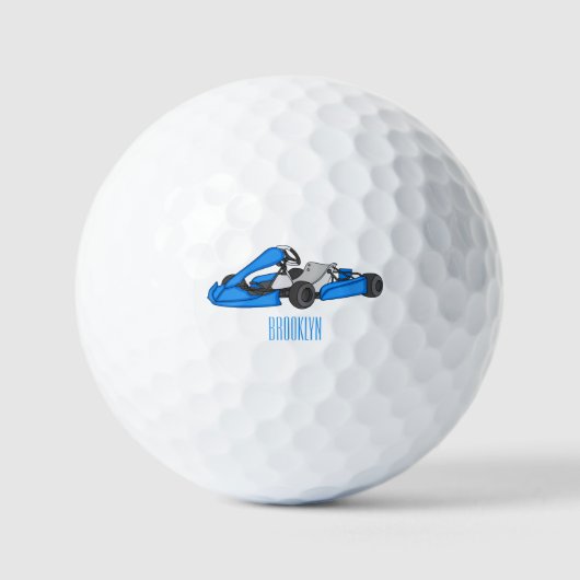 Kart racing Cartoon Illustration Golfball (Vorderseite)