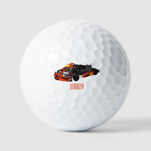 Kart racing Cartoon Illustration Golfball (Vorderseite)