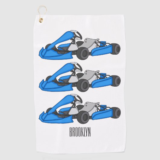 Kart racing Cartoon Illustration Golfhandtuch (Vorderseite)