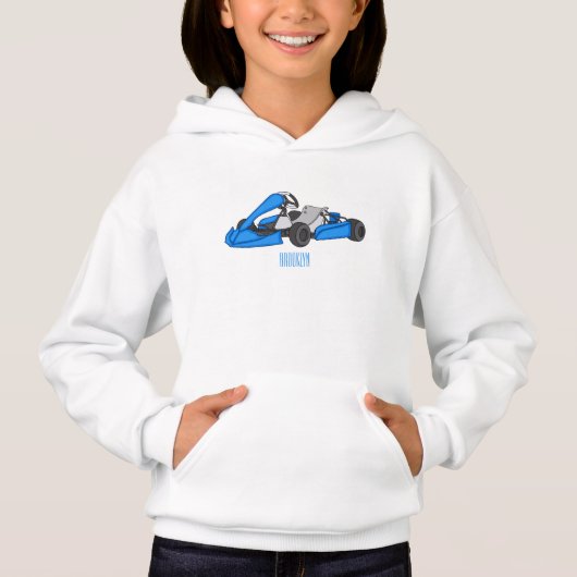Kart racing Cartoon Illustration Hoodie (Vorderseite)