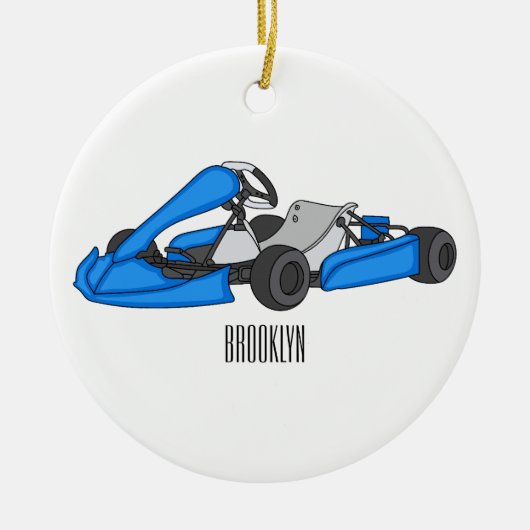 Kart racing Cartoon Illustration Keramik Ornament (Vorne)