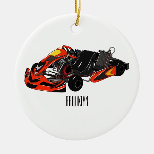 Kart racing Cartoon Illustration Keramik Ornament (Vorne)