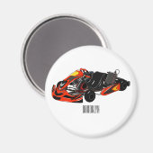 Kart racing Cartoon Illustration Magnet (Vorderseite/Rückseite)