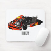 Kart racing Cartoon Illustration Mousepad (Mit Mouse)