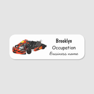 Kart racing Cartoon Illustration Namensschild
