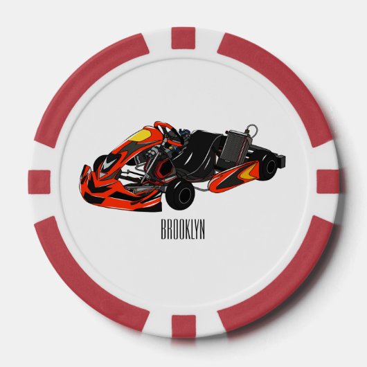 Kart racing Cartoon Illustration Pokerchips (Vorderseite)