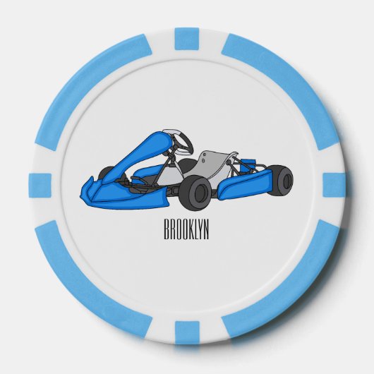 Kart racing Cartoon Illustration Pokerchips (Vorderseite)