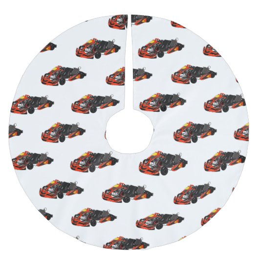 Kart racing Cartoon Illustration Polyester Weihnachtsbaumdecke (Vorderseite)