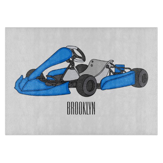 Kart racing Cartoon Illustration Schneidebrett (Vorderseite)