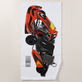 Kart racing Cartoon Illustration Strandtuch (Vorderseite)