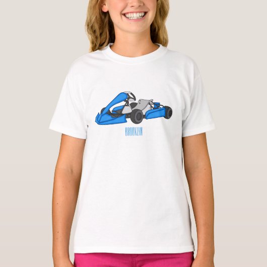 Kart racing Cartoon Illustration T-Shirt (Vorderseite)