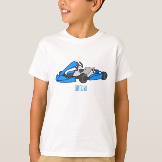 Kart racing Cartoon Illustration T-Shirt (Vorderseite)
