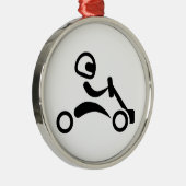 Kart-Rennen Silbernes Ornament (Rechts)
