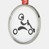 Kart-Rennen Silbernes Ornament (Links)