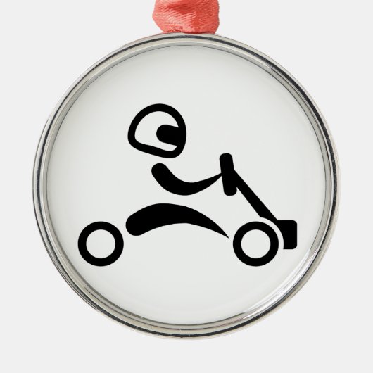 Kart-Rennen Silbernes Ornament (Vorne)
