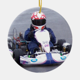 Kart Rennläufer Keramik Ornament