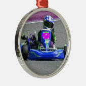 Kart Rennläufer umgekehrte Farbe Silbernes Ornament (Rechts)