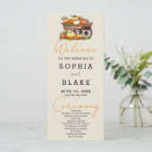 Kart von Pumpkins Fall Ash White Wedding Programm (Stehend Vorderseite)