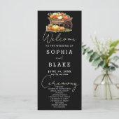 Kart von Pumpkins Fall Black Wedding Program (Stehend Vorderseite)