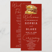 Kart von Pumpkins Fall Cherry Red Wedding Programm (Vorne/Hinten)