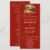 Kart von Pumpkins Fall Cherry Red Wedding Programm (Vorne/Hinten)