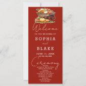 Kart von Pumpkins Fall Cherry Red Wedding Programm (Vorderseite)