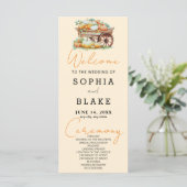 Kart von Pumpkins Fall Light Orange Hochzeitsprogr (Stehend Vorderseite)