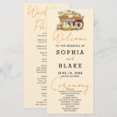 Kart von Pumpkins Fall Light Orange Hochzeitsprogr (Vorne/Hinten)