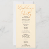 Kart von Pumpkins Fall Light Orange Hochzeitsprogr (Rückseite)