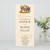 Kart von Pumpkins Fall Light Orange Hochzeitsprogr (Stehend Vorderseite)