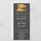 Kart von Pumpkins Fall Shadow Gray Wedding Program (Vorderseite)