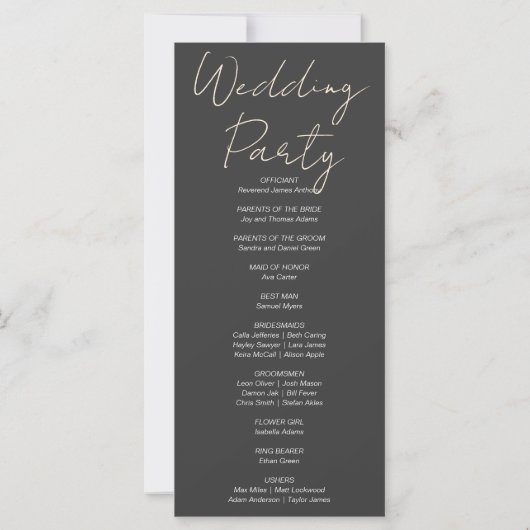 Kart von Pumpkins Fall Shadow Gray Wedding Program (Rückseite)