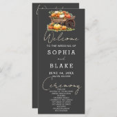 Kart von Pumpkins Fall Shadow Gray Wedding Program (Vorne/Hinten)