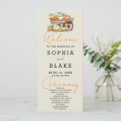 Kart von Pumpkins Fall White Ash Wedding Programm (Stehend Vorderseite)
