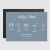 Kärtchen Ablauf Hochzeit Dusty Blue 01 Magnetkarte (Vorne/Hinten)