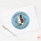 Kärtchen-Haken-Kugel aus Garn Runder Aufkleber (Umschlag)