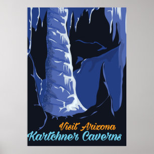 Kartchner Caverns – Arizona, Vintage-Reiseposter Poster