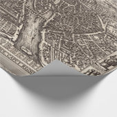 Karte 1618 von Paris durch Claes Jansz. Visscher Geschenkpapier (Ecke)