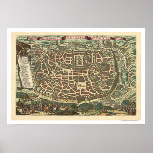 Karte 1660 Jerusalems Israel Poster
