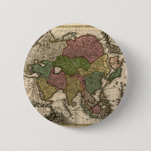 Karte 1700's von Asien Button (Vorderseite)