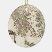 Karte 1752 von altem Griechenland Keramikornament (Links)