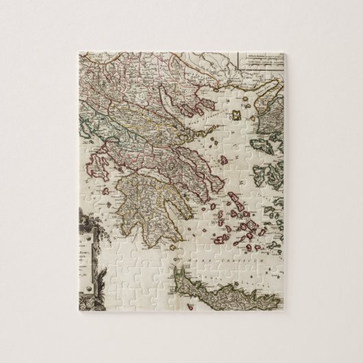 Karte 1752 von altem Griechenland Puzzle (Vertikal)