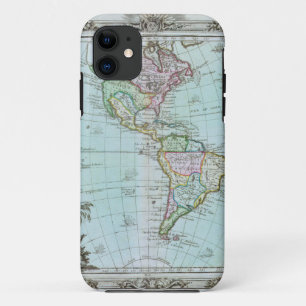 Karte 1764 des Amerikas durch Louis Brion de la iPhone 11 Hülle