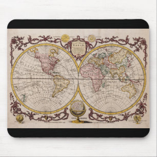Karte 1782 der Welt durch George Augustus Baldwyn Mousepad