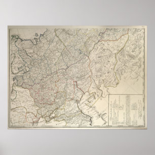 Karte 1792 des russischen Reiches Poster