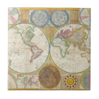 Karte 1794 Samuel Dunn der Welt in den Hemisphären