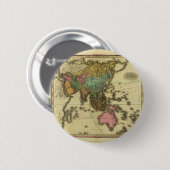 Karte 1825 von Asien durch Henry Tanner Button (Vorne & Hinten)