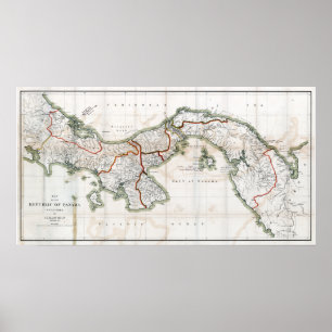 Karte 1912 von Panama Poster